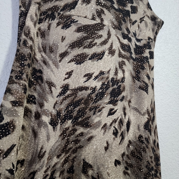 BYER TOO x VINTAGE 90's sparkle leopard print animal print maxi slip dress M - Picture 8 of 9